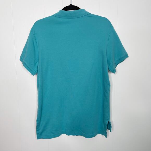 Polo Ralph Lauren Mens Medium M Custom Fit Short Sleeve Cotton Polo Teal Blue - Picture 2 of 6